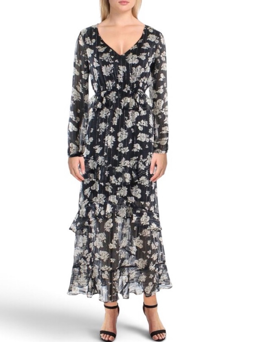 Jessica Simpson Women's Baianca Ruffle Maxi Dress